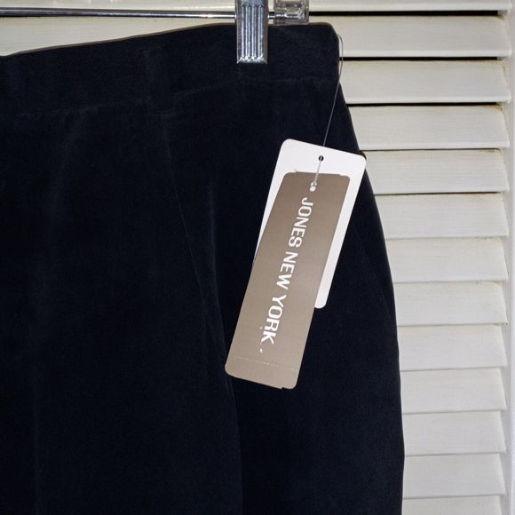 Jones New York Silk Lined Blue Pants Size 14 Pockets Wide Leg Cuffed Hems NEW - Picture 5 of 16